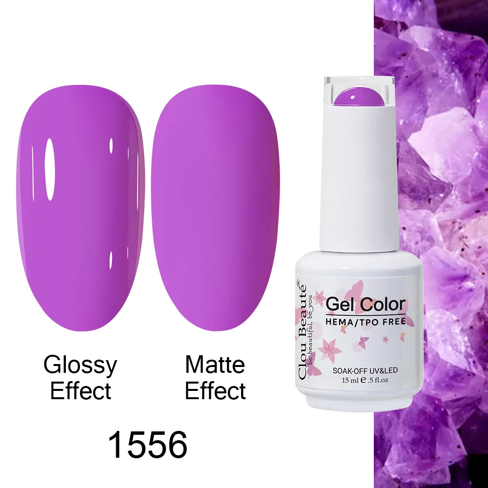 Clou Beaute 15ml HEMA TPO FREE Color Gel Nail Polish Nude Pink Red Green Collection Nail Gel Polish Glitter Soak Off UV LED Gel