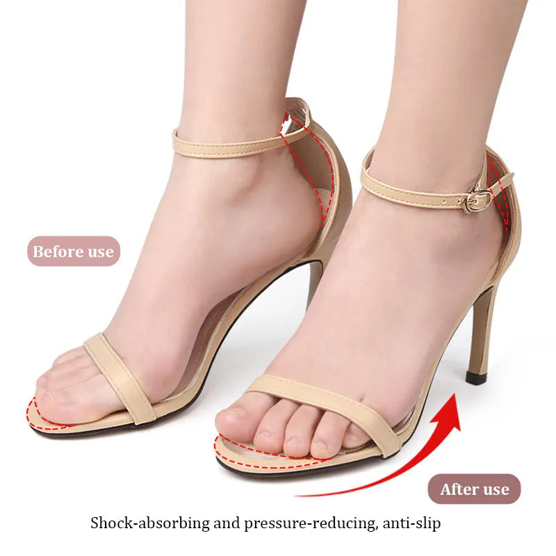 1Pair Heels Forefoot Pads Relieve Pain Orthopedic Insoles Silicone Cushion Sandals Foot Care Products GEL Non-slip Shoes Pad