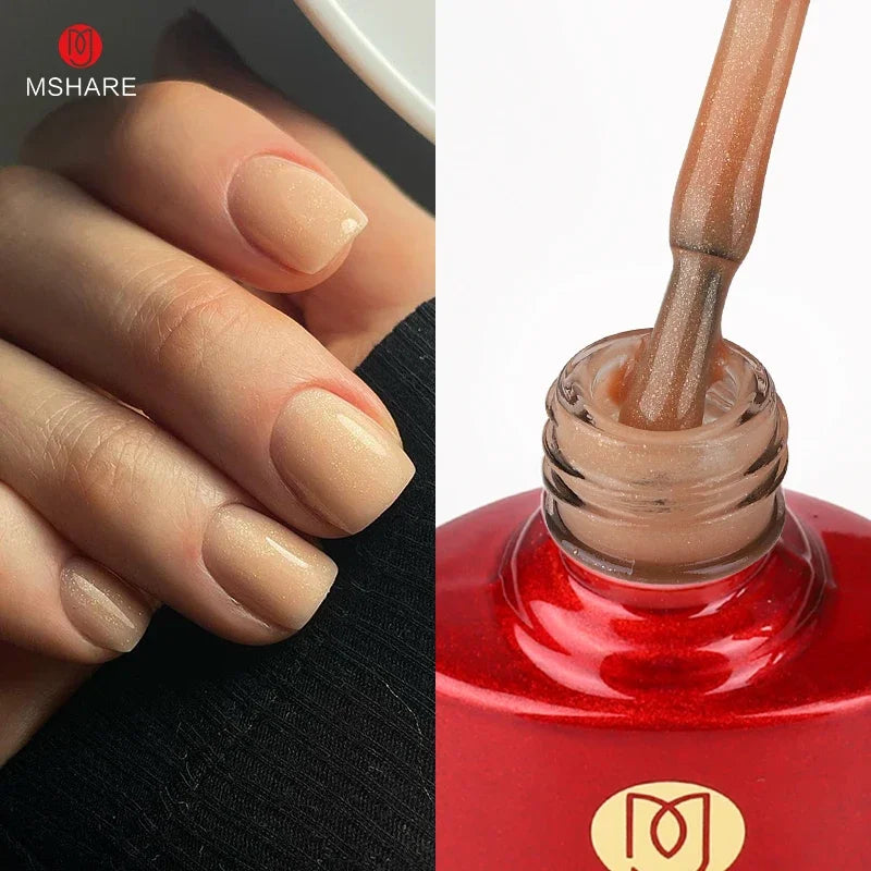 MSHARE Milk Milky White Base Gel Polish Camouflage Color Rubber Base Nail base coat 10ml