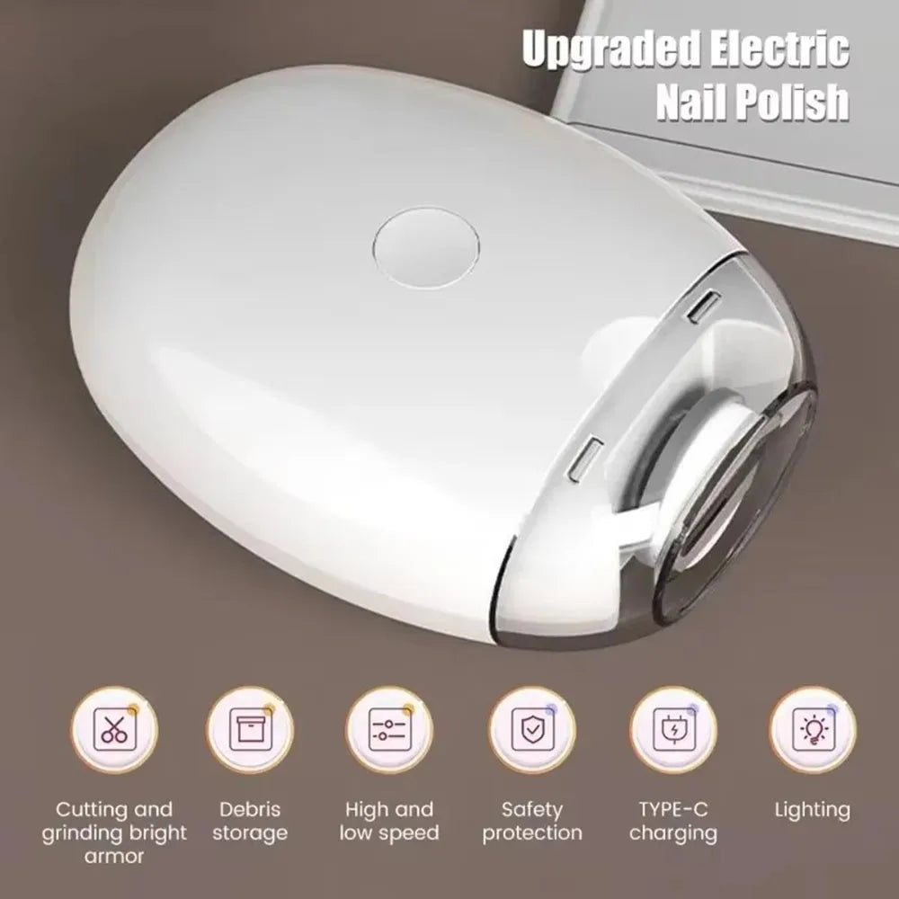 2 IN 1 Electric Nail Clipper Cutter With LED Light Automatic Nail Grinder Trimmer For Baby Mini Manicure Tools Nail Care