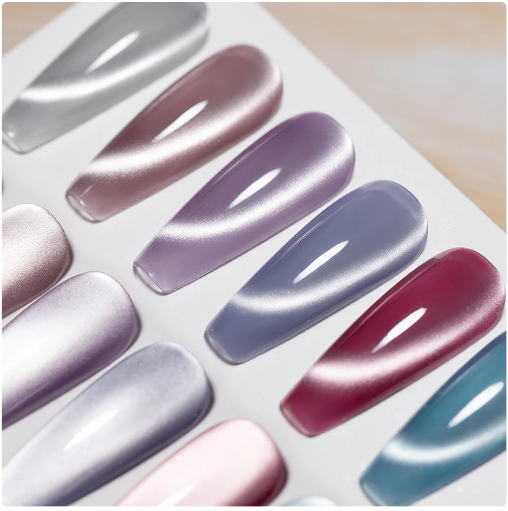 PUENTE 7.5ML Smooth Ceramics Cat Magnetic Gel Nail Polish White Moonlight Shades Cat Eye Soak Off UV Nail Art Varnish Manicure