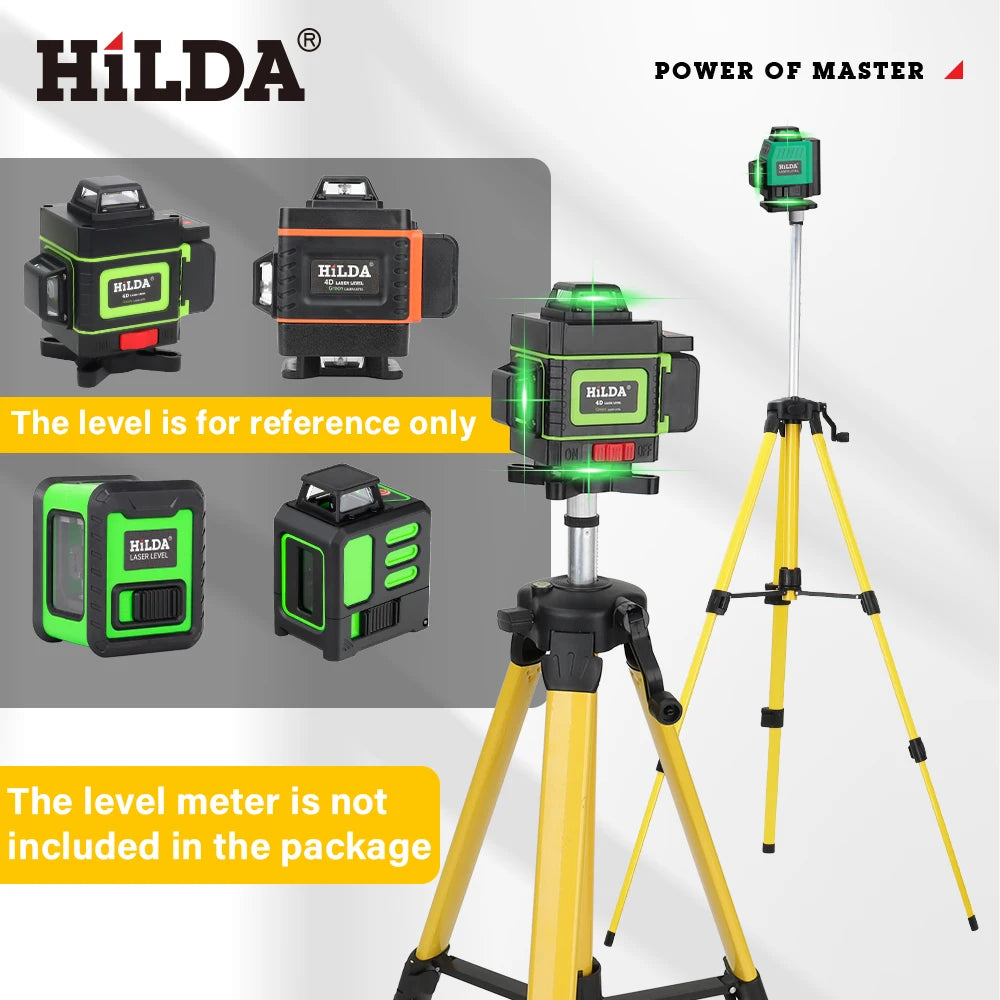 HILDA Laser Level Tripod 1.2M/1.5M 5/8 Inch Adjustable Height Thick Ferroalloy Tripod Laser Level Stand Base for Self Leveling