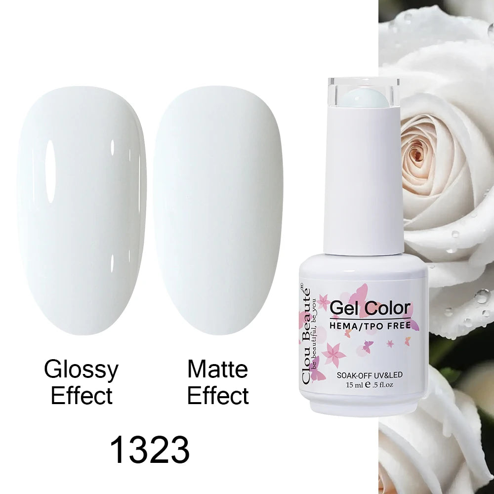 Clou Beaute 15ml HEMA TPO FREE Color Gel Nail Polish Nude Pink Red Green Collection Nail Gel Polish Glitter Soak Off UV LED Gel