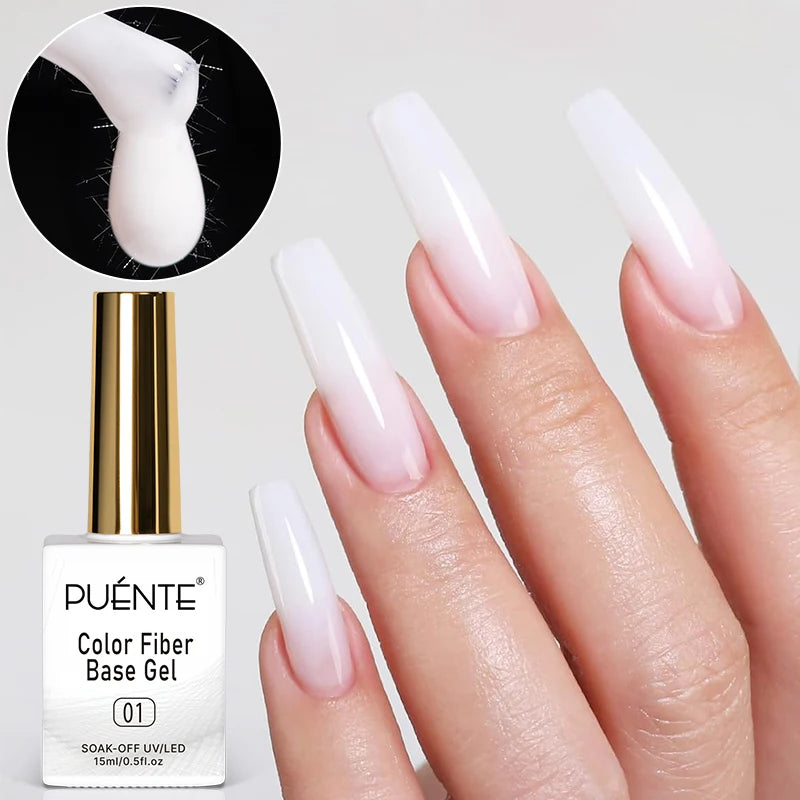 15ML Milky White Jelly Nude Pink Fiber Base Gel For Nails Repair Strengthen Extension Construction Soak Off UV Nail Art Varnish
