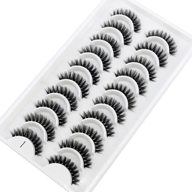 HBZGTLAD Russian Strip Lashes 10 Pairs 3D Mink Lashes Natural Eyelashes Dramatic False Eyelashes Wholesale Eyelash Extension