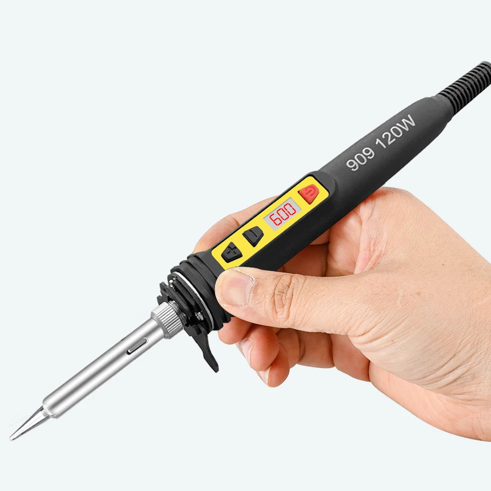 100W/120W Digital Soldering Iron Kit Repair Soldering Tool Set Electric Soldering Iron Dual Calibration Temperature 200-600C