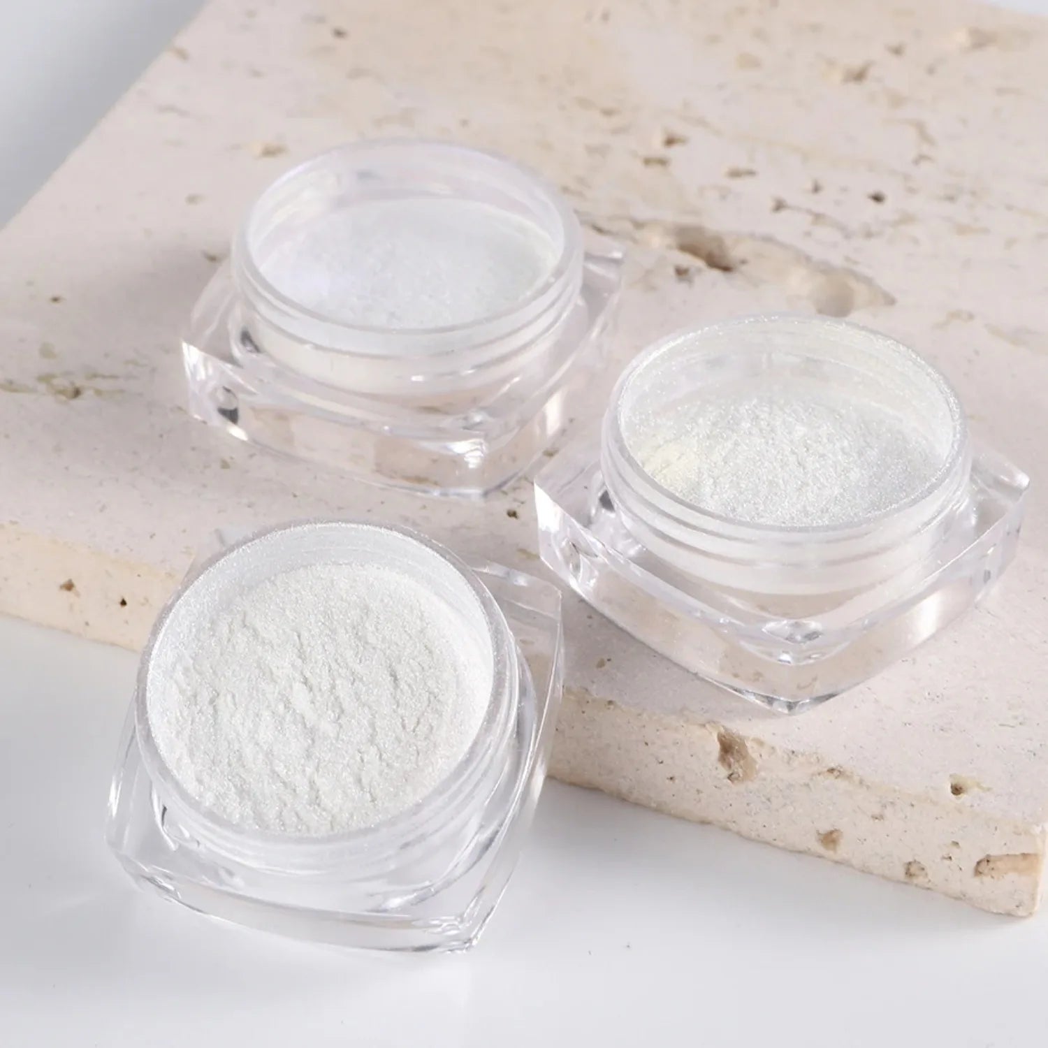 Pearl White Rubbing on Nail Art Glitter Dust Chrome Aurora Yellow Purple Manicure Decorations Mirror Mermaid Nail Powder Pigment