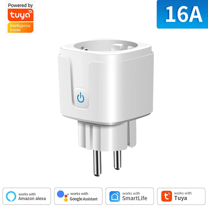 TNCE Tuya 16A/20A WiFi/Zigbee3.0 Smart Socket EU Smart Plug With Power Monitoring Timing Function Work With Alexa