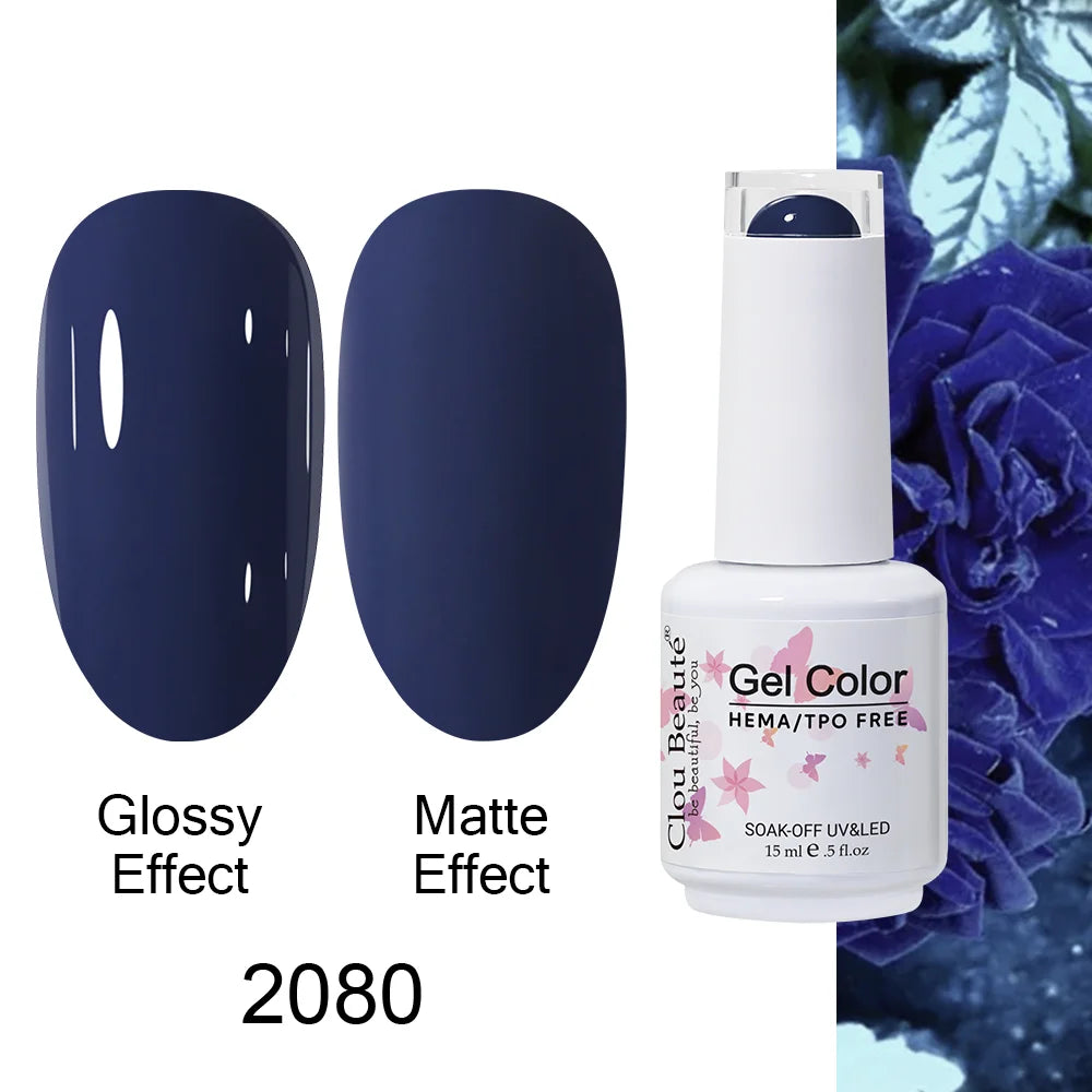 Clou Beaute 15ml HEMA TPO FREE Color Gel Nail Polish Nude Pink Red Green Collection Nail Gel Polish Glitter Soak Off UV LED Gel