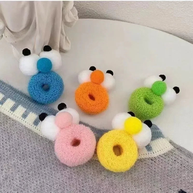 New Autumn and Winter Funny Selling Big Eyes Rope Girl Heart Candy Color High Elasticity 2-16 Years Old Hair Band