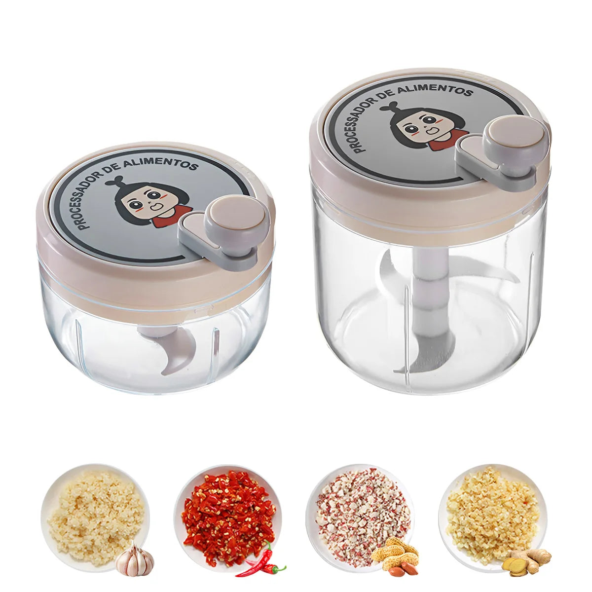 Garlic Crusher, Highly Efficient Masher Chopper for Home, Multifunctional Manual Grinder with Safe Blades