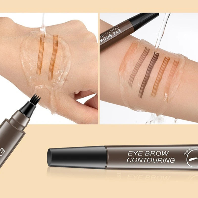4 Point Eyebrow Pencil 5 Colors Waterproof Liquid Eyebrows Pen Lasting Red Brown Brow Pencil High Quality Eyebrow Makeup Pencil