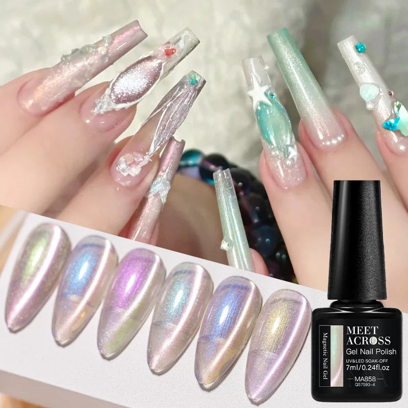 Auroras Glitter Cat Magnetic Gel Nail Polish Shimmer Glass Bead Effect Magnetic Gel Soak Off UV LED Painting Vanrish Manicure