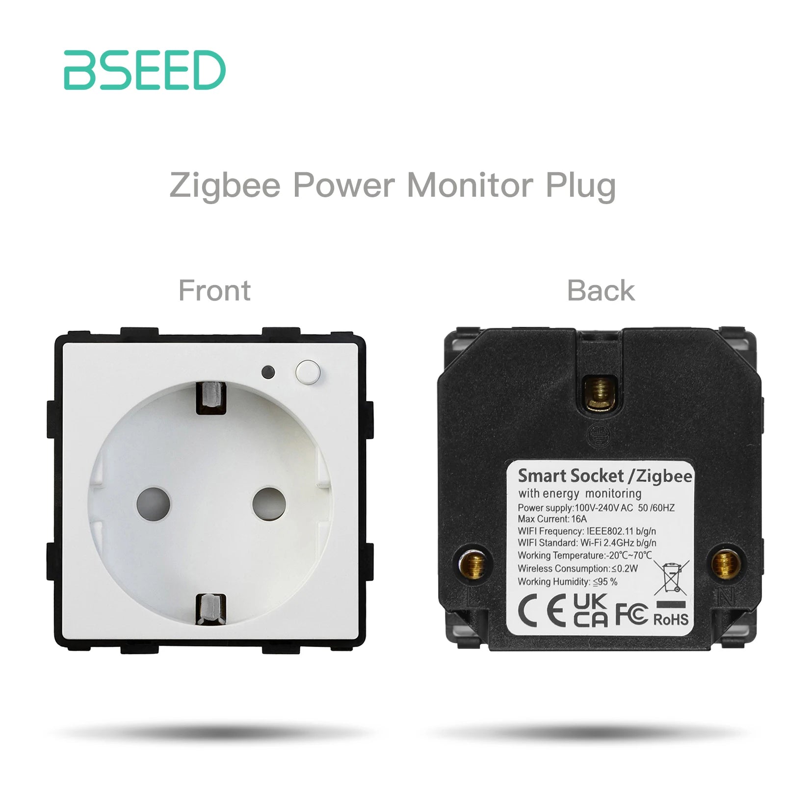 BSEED Zigbee Power Socket Tuya Smart EU Socket Plug With 20W Type-c USB Functions Parts Matte Plastic Frames DIY Accessories