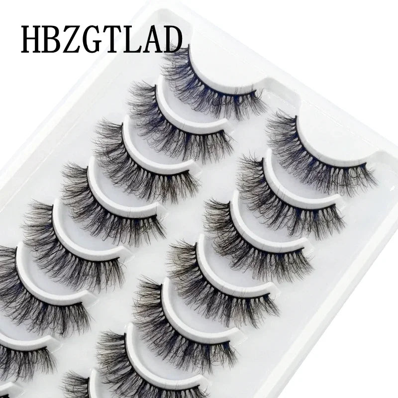HBZGTLAD Russian Strip Lashes 10 Pairs 3D Mink Lashes Natural Eyelashes Dramatic False Eyelashes Wholesale Eyelash Extension