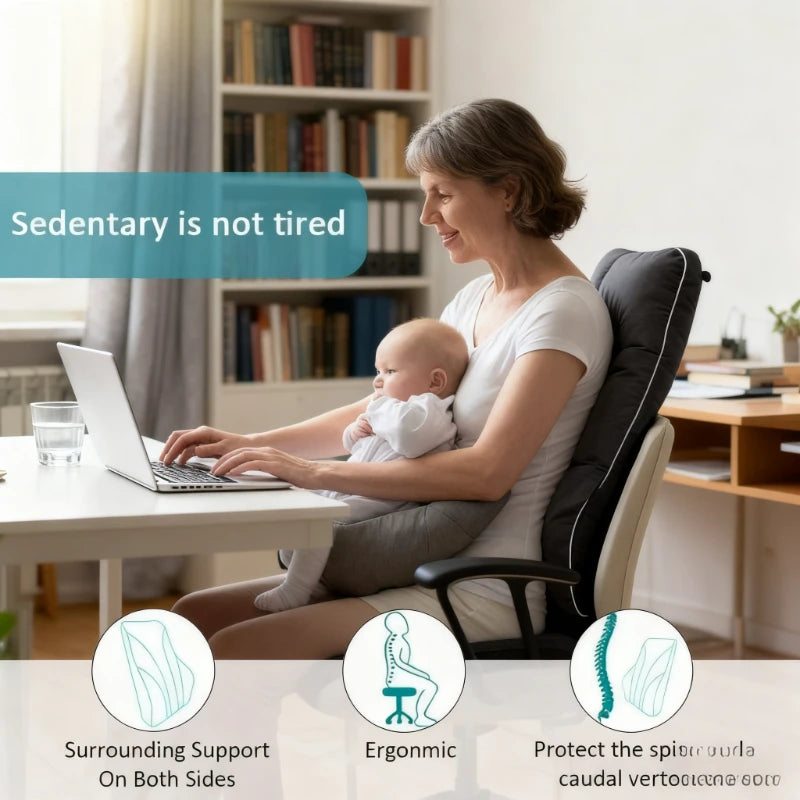 Car Seat Office Chair Back Lumbar Support Car Waist Rest Rebound Memory Foam Cushion Pad Back Lumbar Cushion for Car Driver