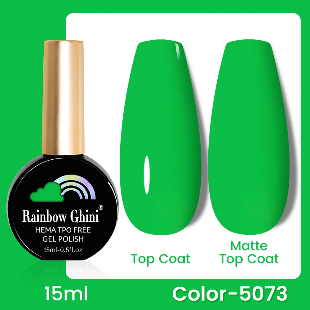 RG 15ML 146Colors HEMA&TPO Free Long Lasting Nail Polish Colorful UV Nail Gel Top Base Coat Supplies For Professional Manicure