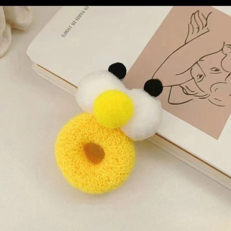 New Autumn and Winter Funny Selling Big Eyes Rope Girl Heart Candy Color High Elasticity 2-16 Years Old Hair Band