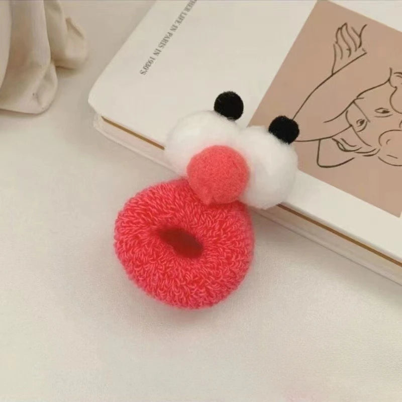 New Autumn and Winter Funny Selling Big Eyes Rope Girl Heart Candy Color High Elasticity 2-16 Years Old Hair Band