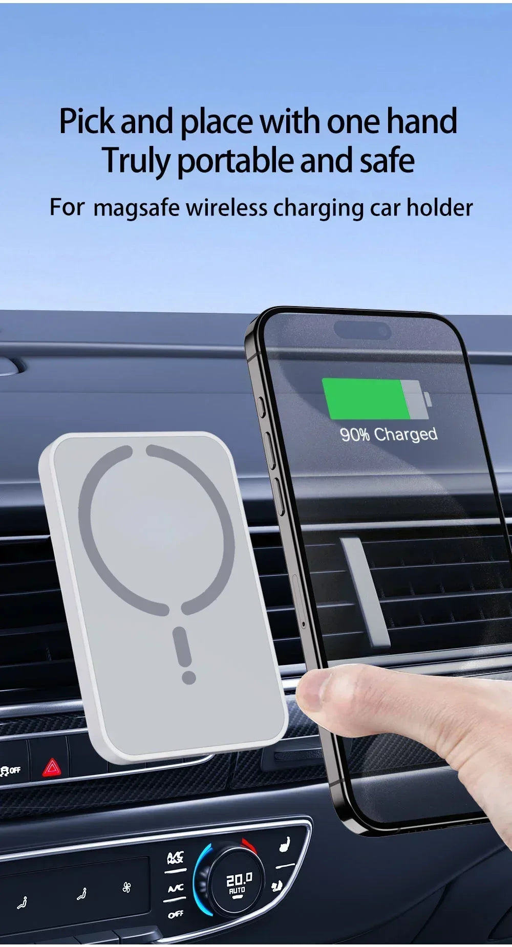 30W Car Air Vent Magnetic GPS Phone Holder Stand Wireless Charger For Magsafe iPhone 16 15 14 13 12 Pro Max Cell Fast Charging