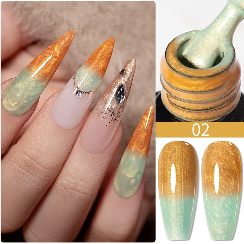PUENTE 7.5ML Smooth Ceramics Cat Magnetic Gel Nail Polish White Moonlight Shades Cat Eye Soak Off UV Nail Art Varnish Manicure