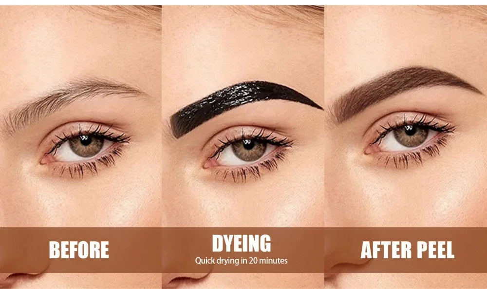 5 Color Peel-off Eyebrow Gel Cream Quick-Drying Lasting Tearing Eyebrow Dye Glue Waterproof Brow Tattoo Eyebrow Enhancer Tint