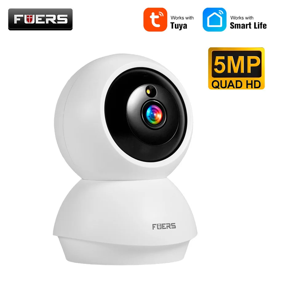 Fuers 4K 8MP IP Camera Indoor WiFi Wireless Surveillance works with Tuya Smart Home APP Auto Tracking CCTV Security Baby Monitor