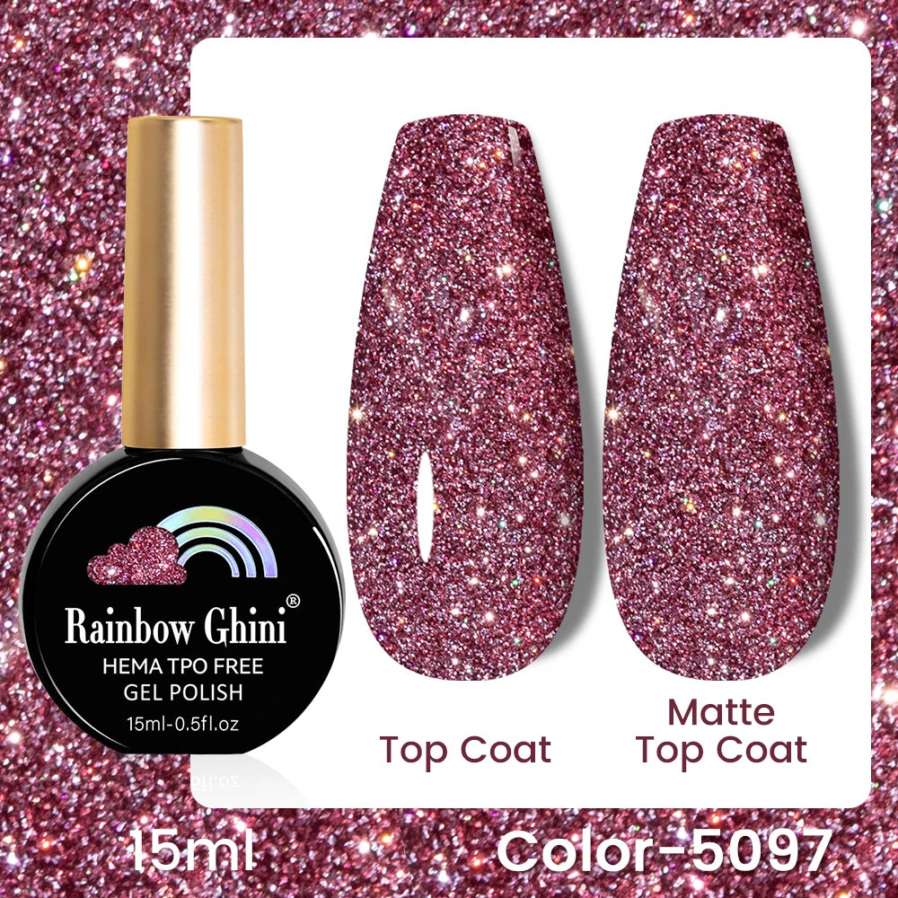 RG 15ML 146Colors HEMA&TPO Free Long Lasting Nail Polish Colorful UV Nail Gel Top Base Coat Supplies For Professional Manicure