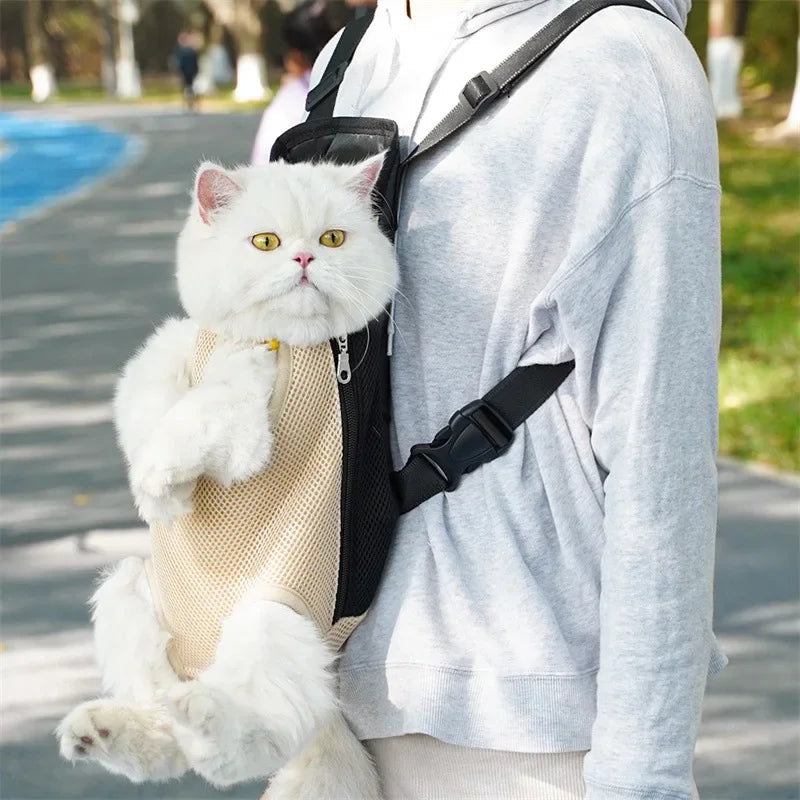 Pet Backpack Portable Portable Cat Double Shoulder bag Outdoor Travel Dog Carrier Bag Pet Dog Front Bag Mesh Backpack