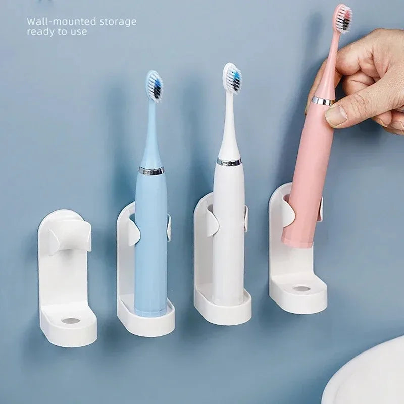 Wall-mounted electric toothbrush holder, plastic tooth hook, razor holder, storage space shelf, bathroom home accessories