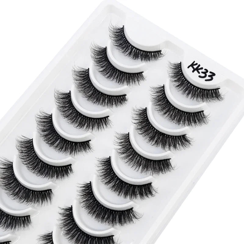 HBZGTLAD Russian Strip Lashes 10 Pairs 3D Mink Lashes Natural Eyelashes Dramatic False Eyelashes Wholesale Eyelash Extension