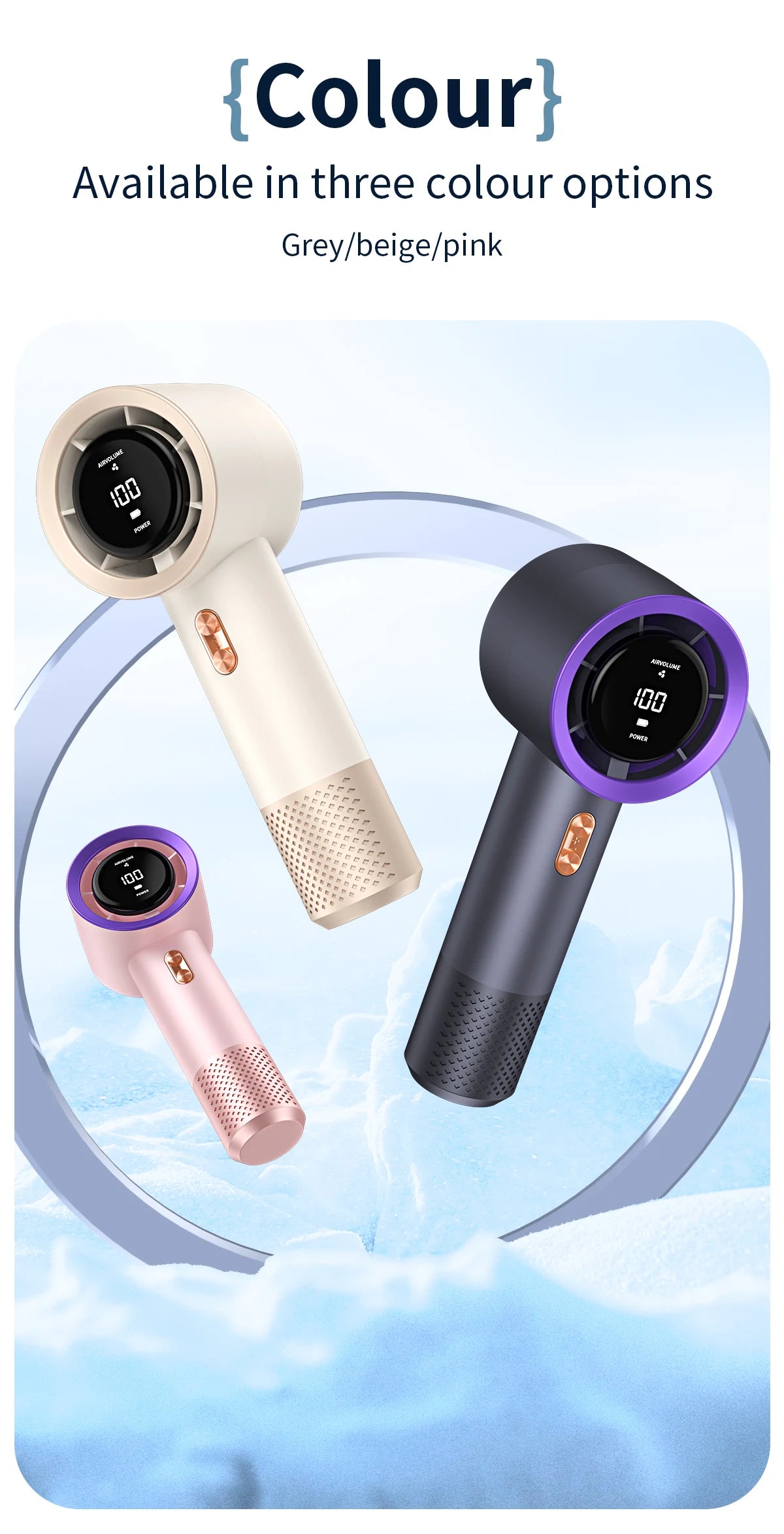 Handheld high-speed fan mini portable air conditioner with six fans and 199 levels of infinite adjustment