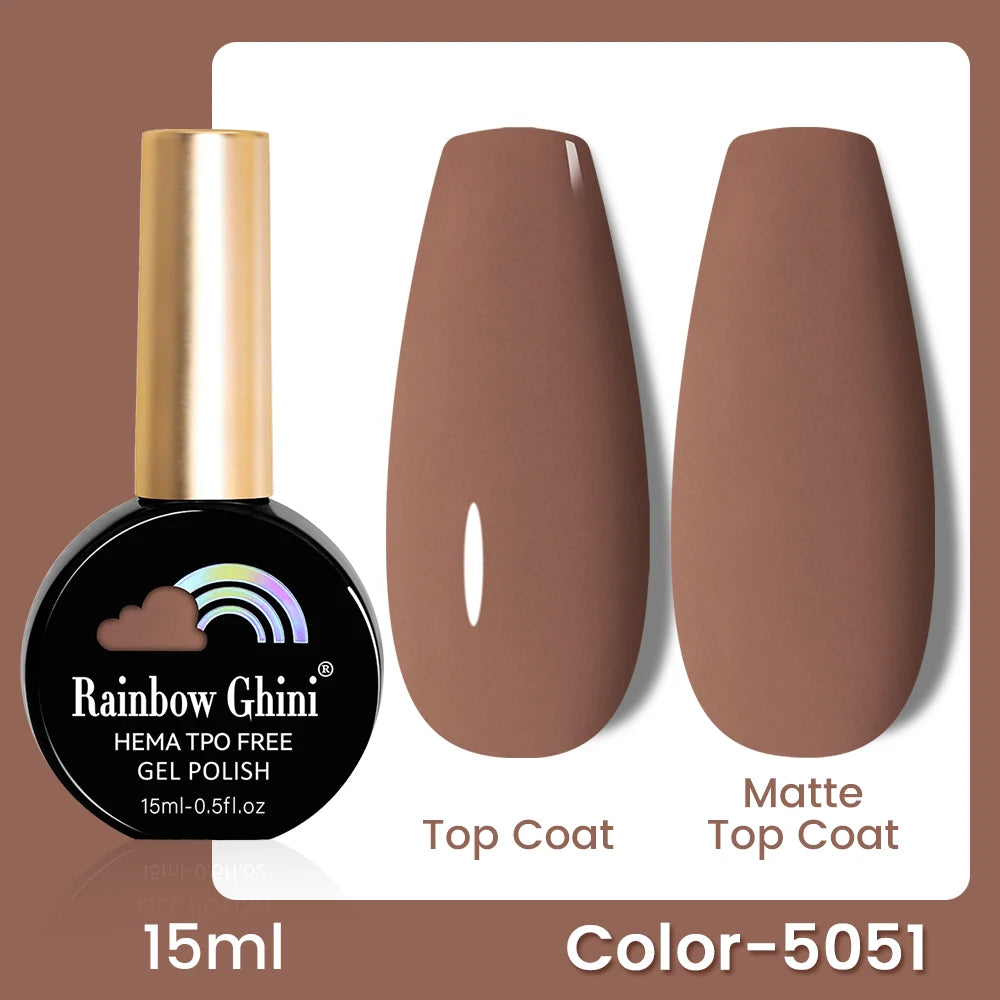 RG 15ML 146Colors HEMA&TPO Free Long Lasting Nail Polish Colorful UV Nail Gel Top Base Coat Supplies For Professional Manicure