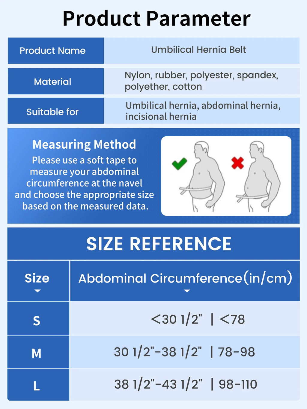 VELPEAU Umbilical Hernia Belt for Epigastric Incisional and Navel Hernia, Abdominal Binder with Removable Compression Pad