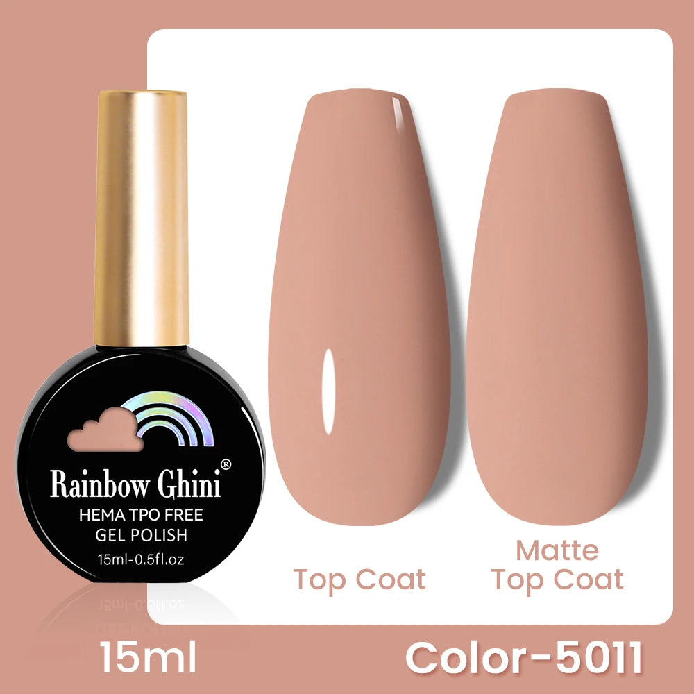 RG 15ML 146Colors HEMA&TPO Free Long Lasting Nail Polish Colorful UV Nail Gel Top Base Coat Supplies For Professional Manicure