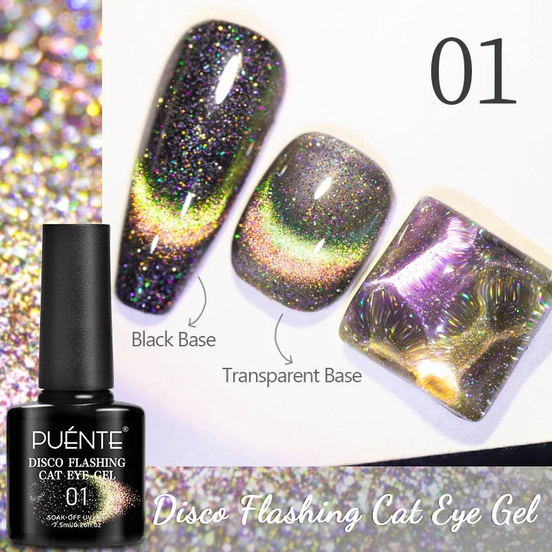 PUENTE 7.5ML Wine Red Cat Magnetic Gel Nail Polish Super Shiny Ruby Red Cat Eye Gel Soak Off UV Semi-Permanent Nail Art Varnish