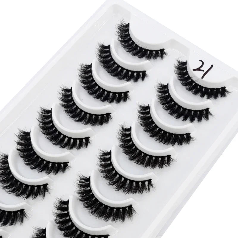 HBZGTLAD Russian Strip Lashes 10 Pairs 3D Mink Lashes Natural Eyelashes Dramatic False Eyelashes Wholesale Eyelash Extension