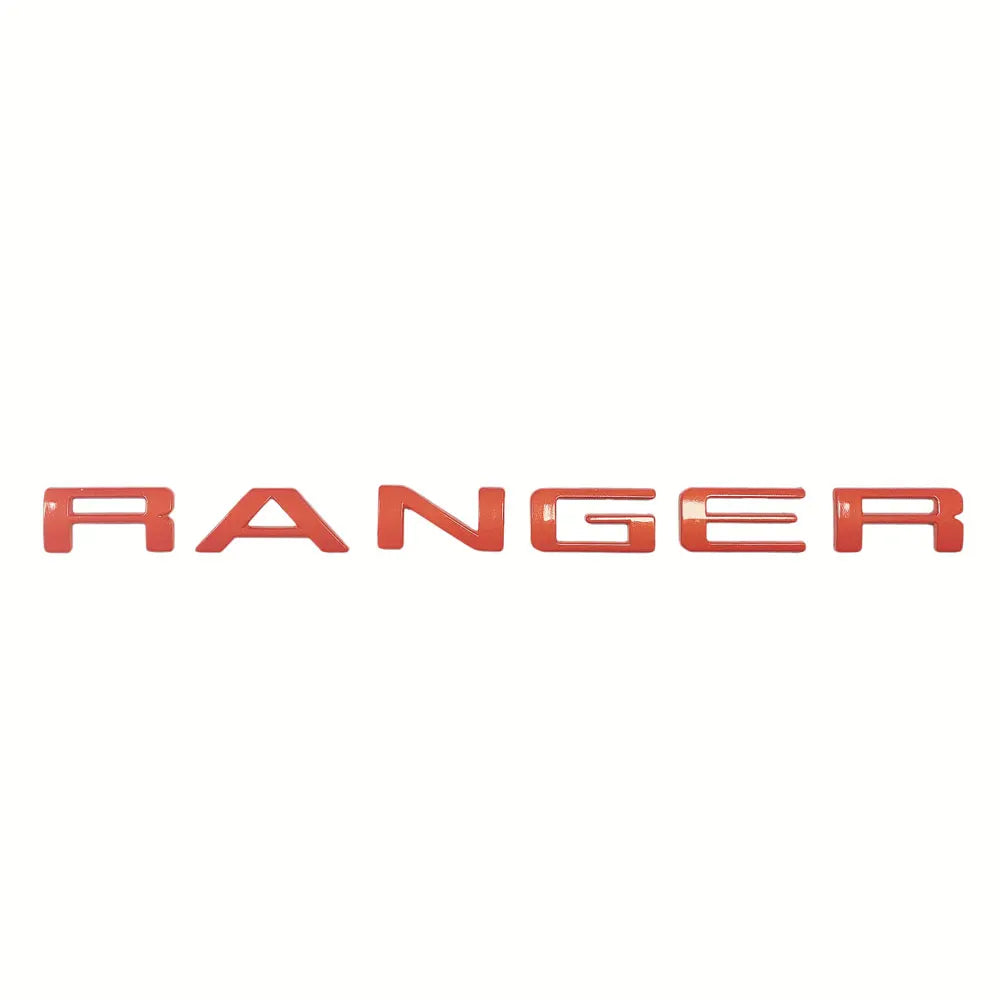 For Ford Ranger 2015-2021 Grille Top Logo Letter Grill RANGER 3D Emblem Original Size ABS Sticker With Glue Chromium Styling