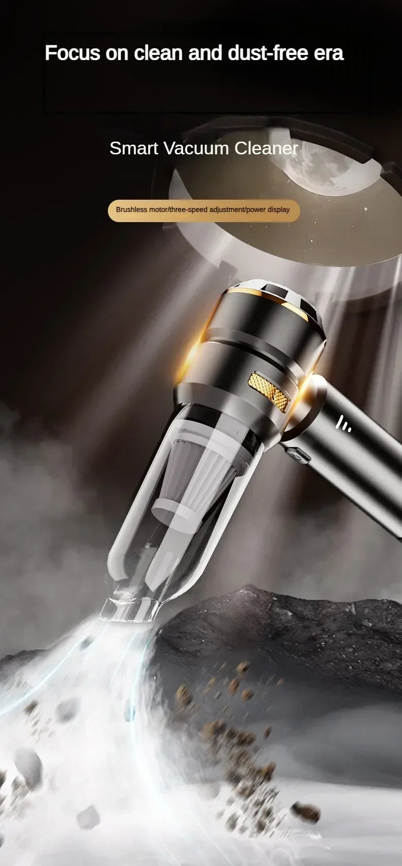Mini Car Vacuum Cleaner Strong Scution Cordless 998000PA Powerful Wireless Car Cleaner HandHeld Portable Vacuum Cleaner for Car