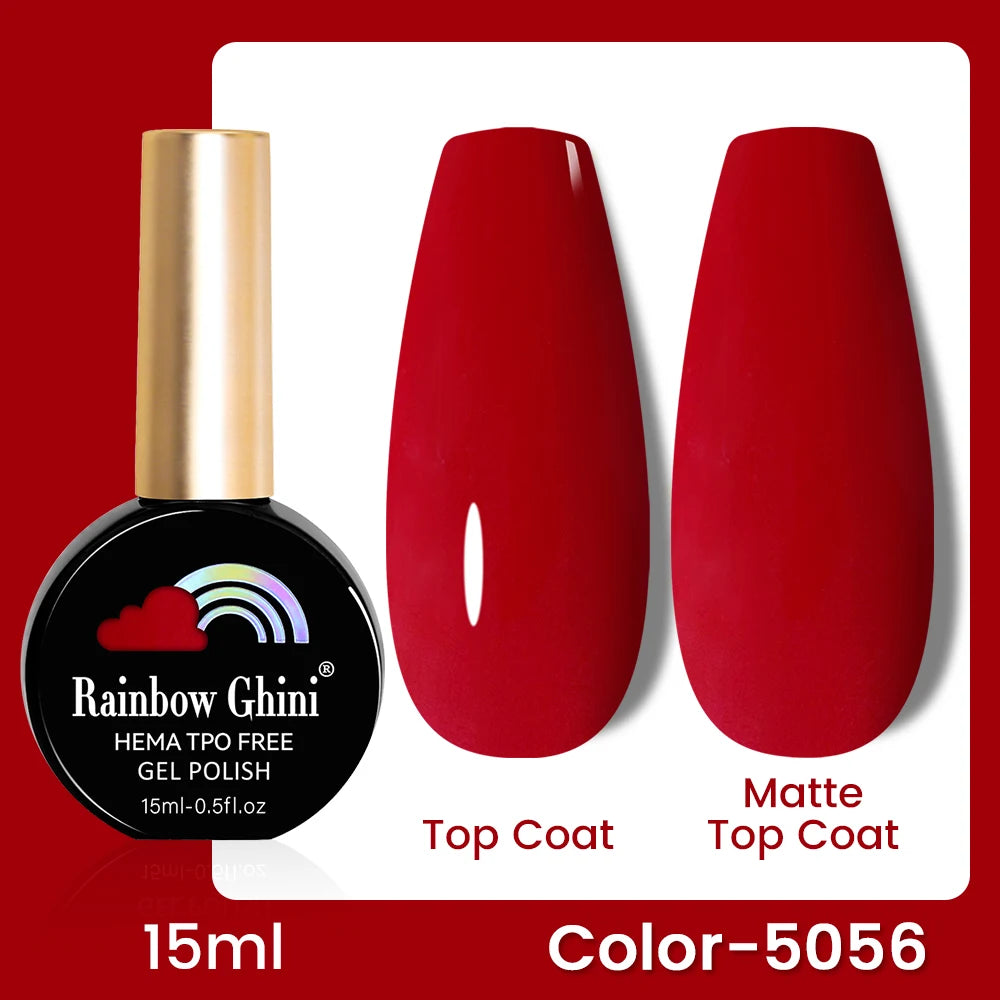 RG 15ML 146Colors HEMA&TPO Free Long Lasting Nail Polish Colorful UV Nail Gel Top Base Coat Supplies For Professional Manicure