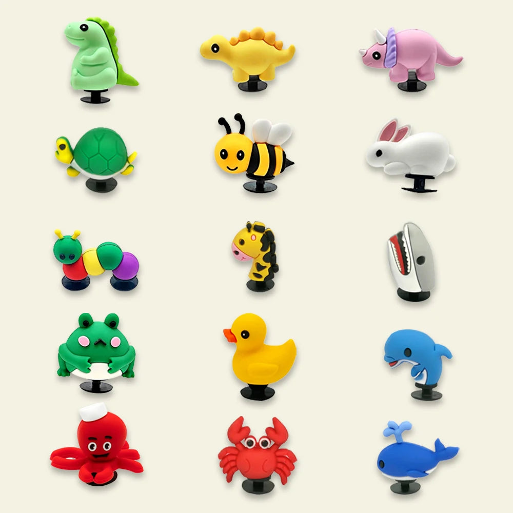 1/5pcs 3D Shoe Charms Cute Dinosaur Duck Bunny Shoe Decoration Buckle Kawaii Frogs Bees Garden Sandal Accessories Kids Gift