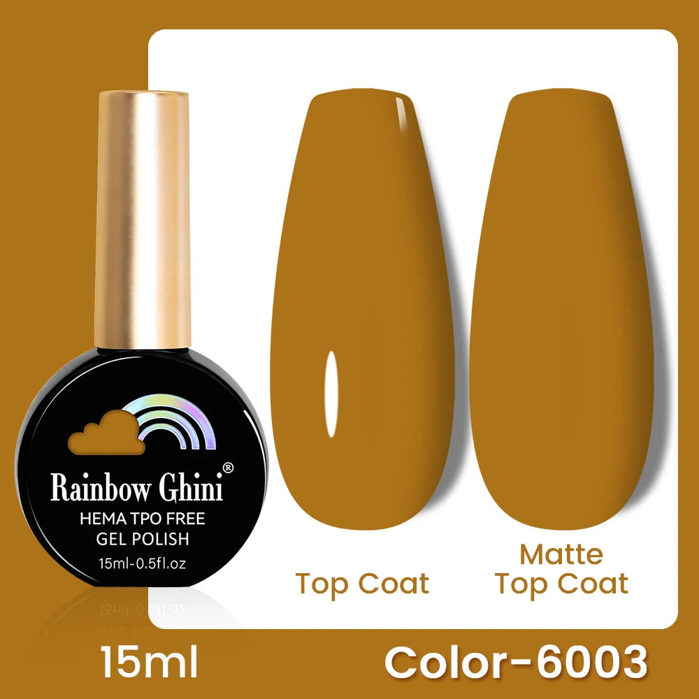 RG 15ML 146Colors HEMA&TPO Free Long Lasting Nail Polish Colorful UV Nail Gel Top Base Coat Supplies For Professional Manicure