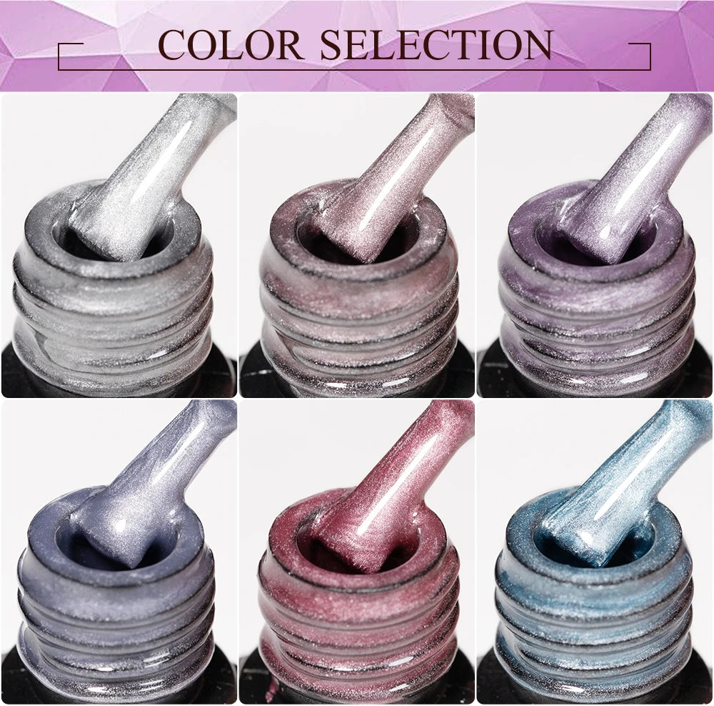 PUENTE 7.5ML Smooth Ceramics Cat Magnetic Gel Nail Polish White Moonlight Shades Cat Eye Soak Off UV Nail Art Varnish Manicure