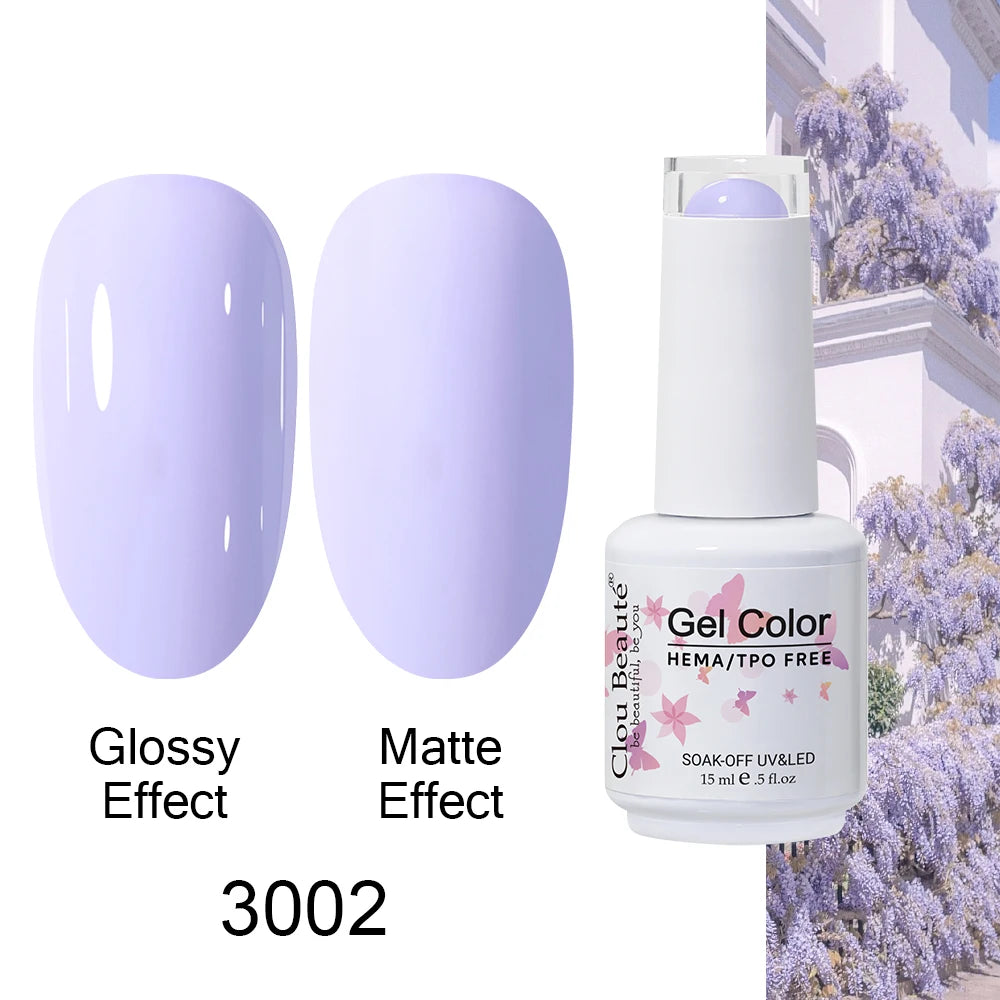 Clou Beaute 15ml HEMA TPO FREE Color Gel Nail Polish Nude Pink Red Green Collection Nail Gel Polish Glitter Soak Off UV LED Gel
