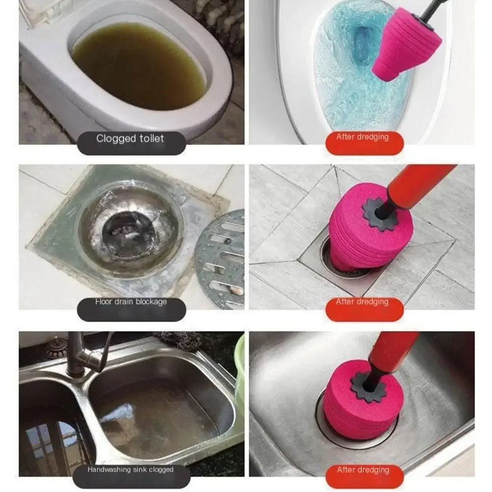 New High Pressure Toilet Unblock One Shot Toilet Pipe Plunger Silicone Quickly Unblock Household Toilet Sewer Dredging Plunger