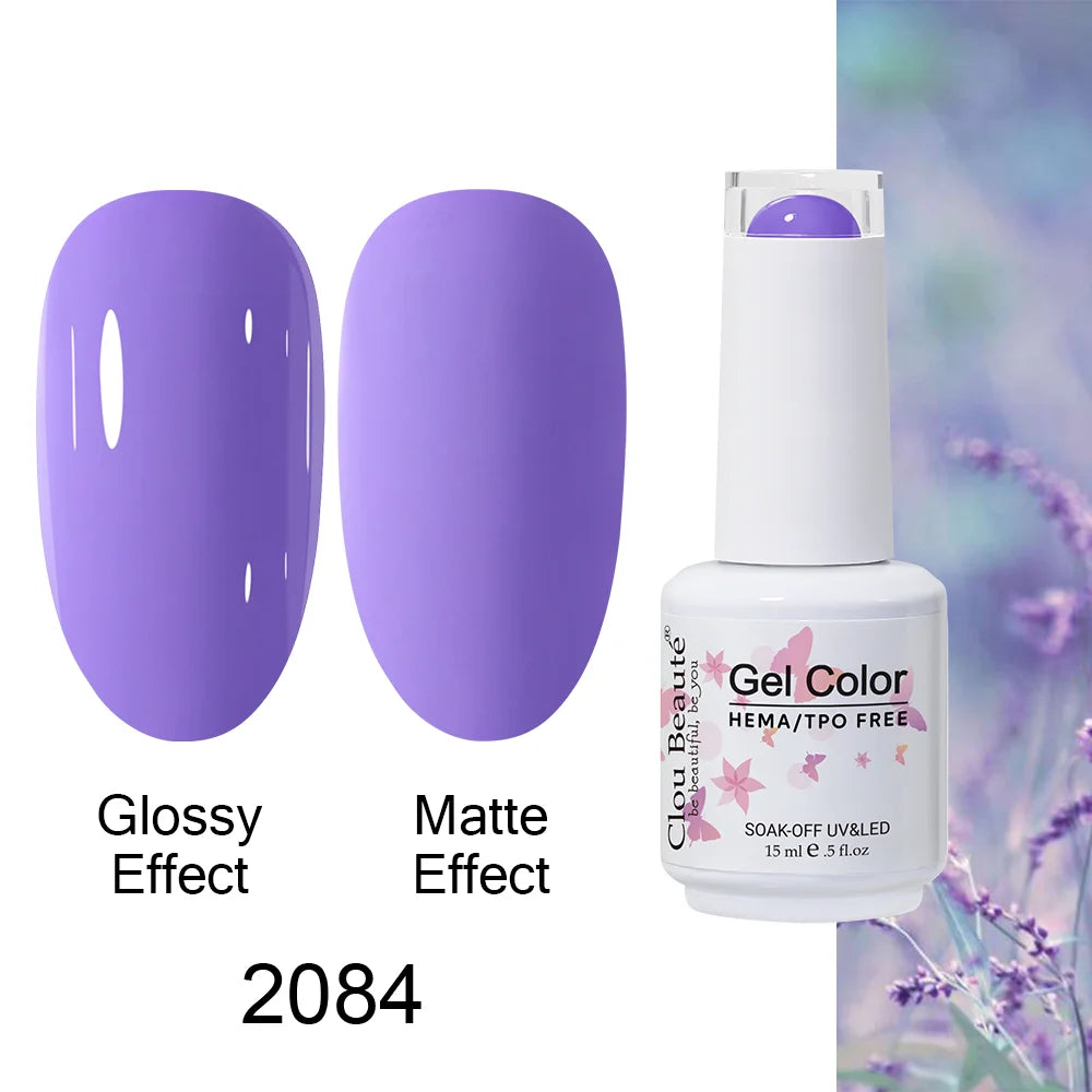 Clou Beaute 15ml HEMA TPO FREE Color Gel Nail Polish Nude Pink Red Green Collection Nail Gel Polish Glitter Soak Off UV LED Gel