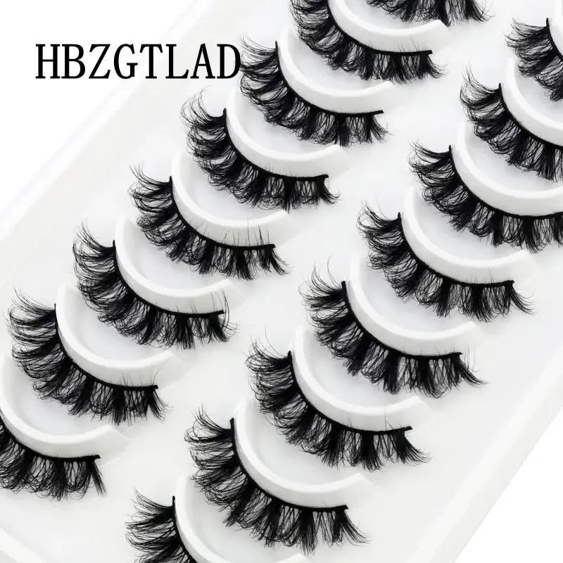 HBZGTLAD Russian Strip Lashes 10 Pairs 3D Mink Lashes Natural Eyelashes Dramatic False Eyelashes Wholesale Eyelash Extension