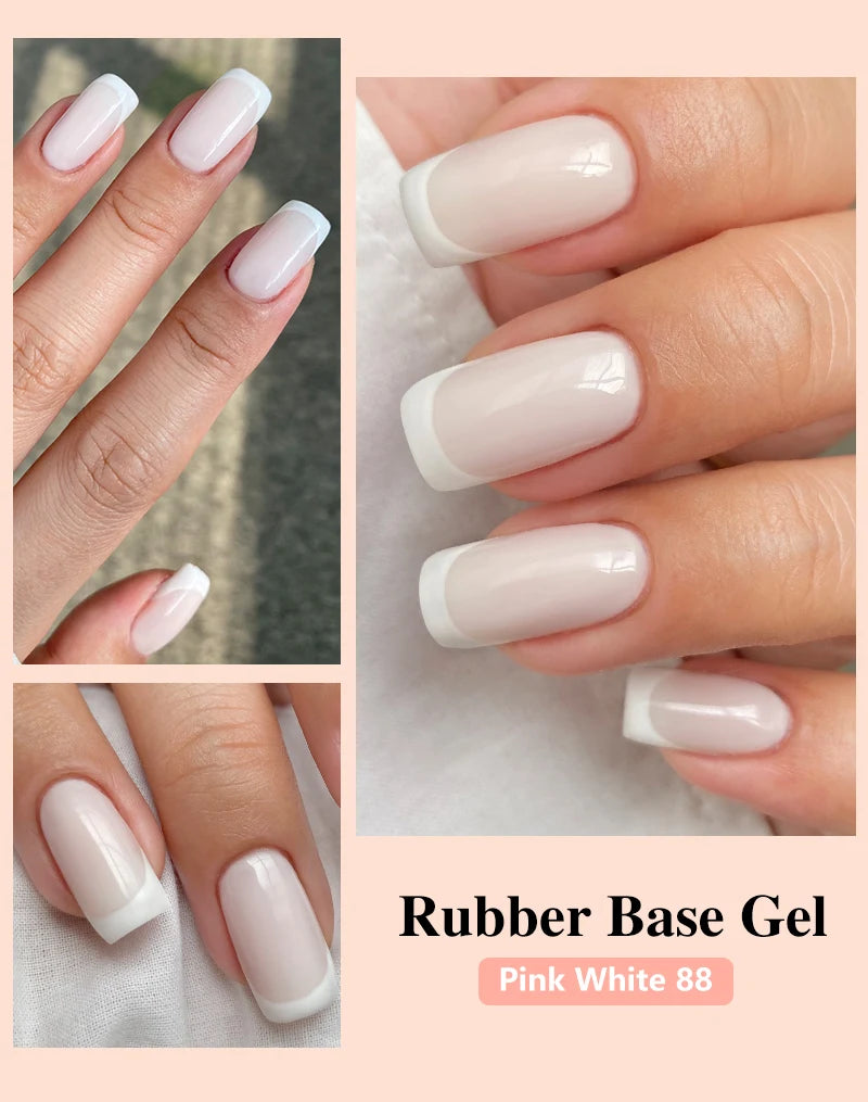 MSHARE Milk Milky White Base Gel Polish Camouflage Color Rubber Base Nail base coat 10ml