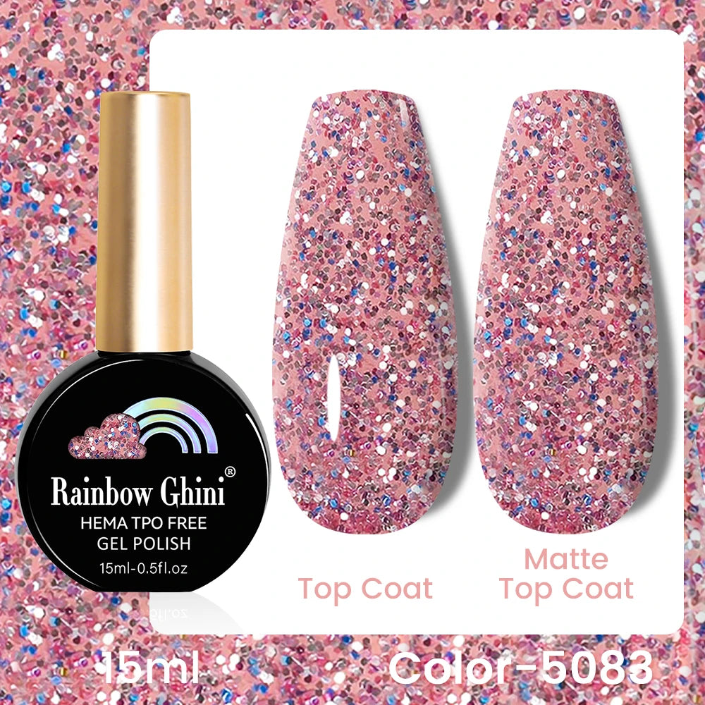 RG 15ML 146Colors HEMA&TPO Free Long Lasting Nail Polish Colorful UV Nail Gel Top Base Coat Supplies For Professional Manicure
