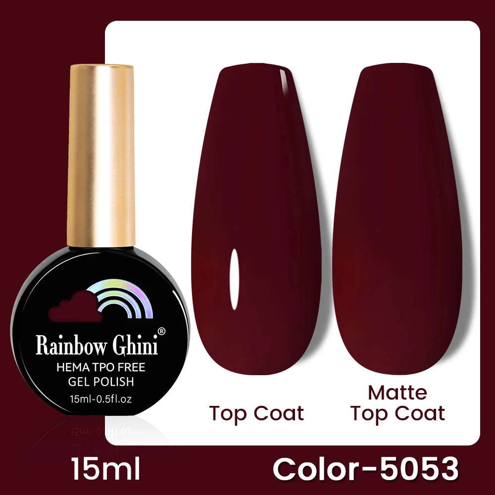 RG 15ML 146Colors HEMA&TPO Free Long Lasting Nail Polish Colorful UV Nail Gel Top Base Coat Supplies For Professional Manicure